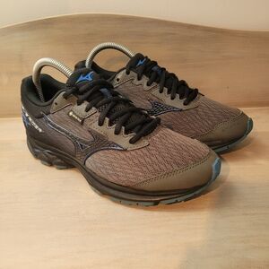 Mizuno Women's Lace-Up Wave Rider Gore-Tex Road Running Shoes Size 8 Blue Gray